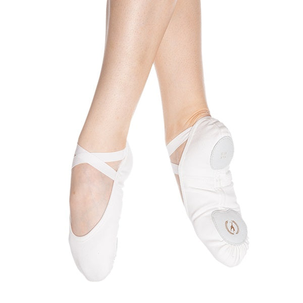 Eurotard A1004 Adult White Assemble Split Sole Canvas Ballet Shoes